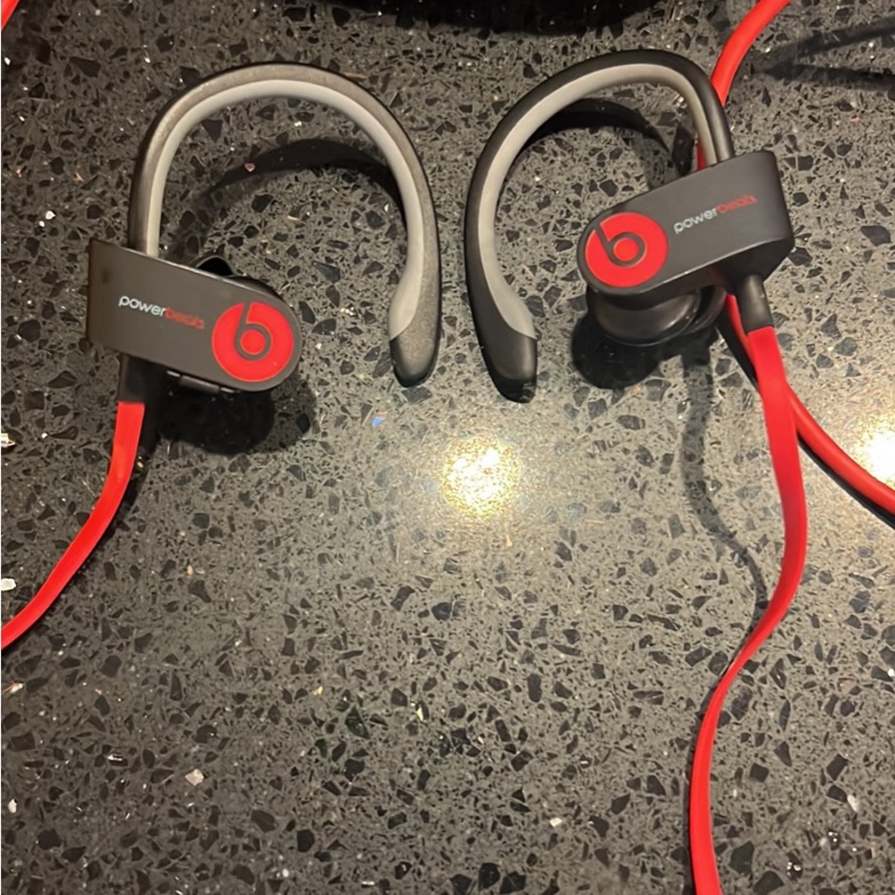 Power beats over the ear headphones